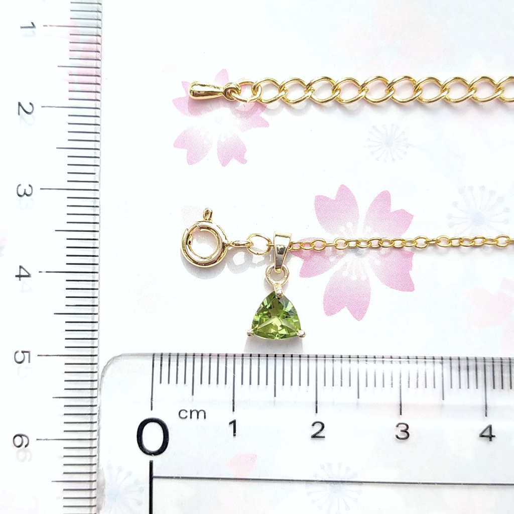 天然石 AAA ペリドット 一粒ネックレス