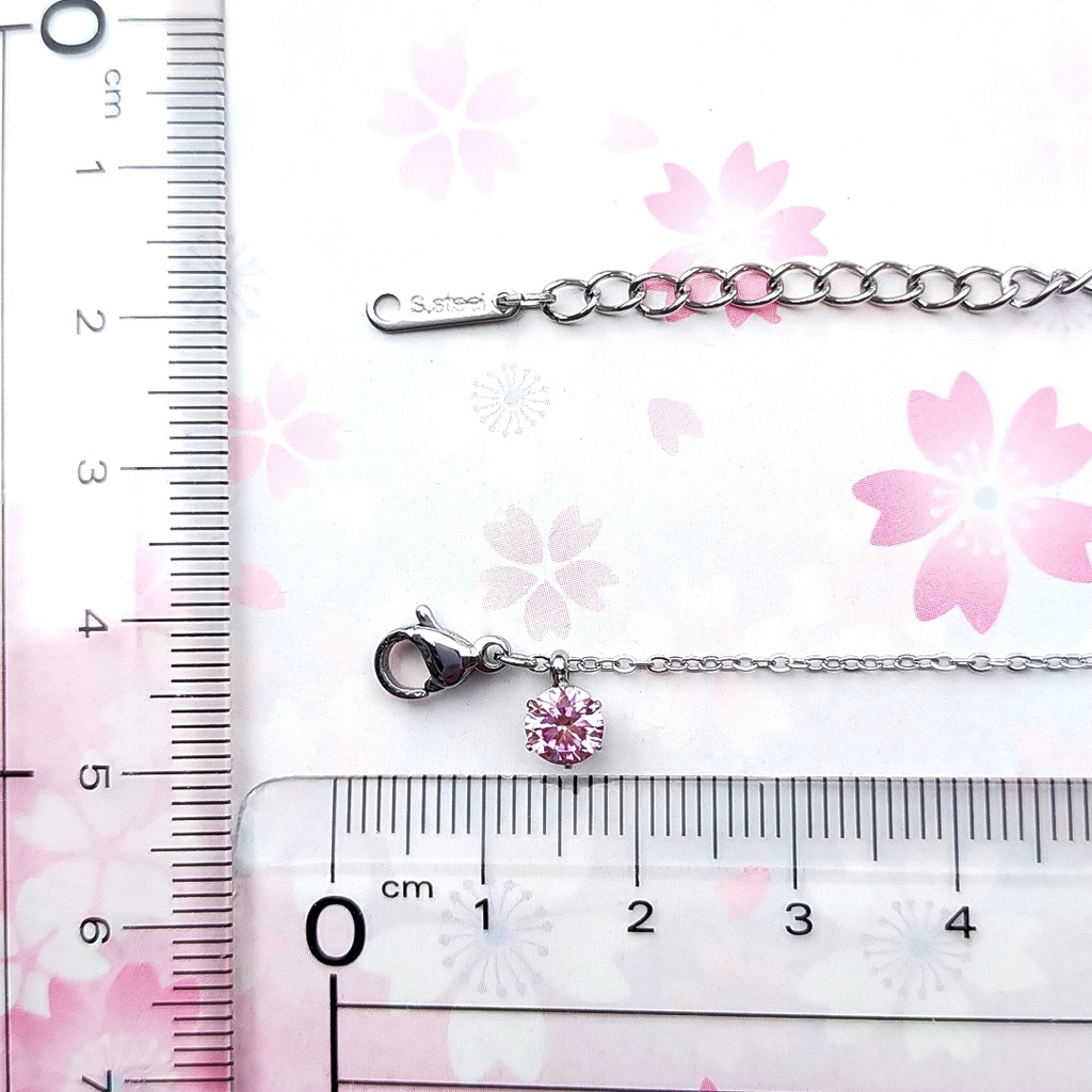 輝き抜群 対アレルギー サージカルステンレス ピンク モアサナイト