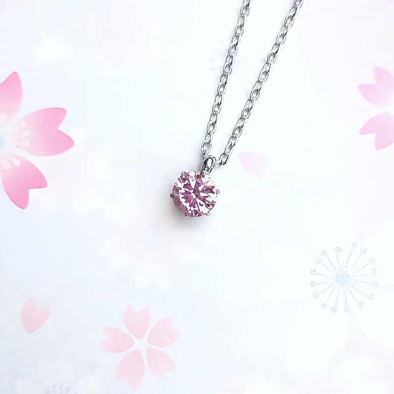 輝き抜群 対アレルギー サージカルステンレス ピンク モアサナイト