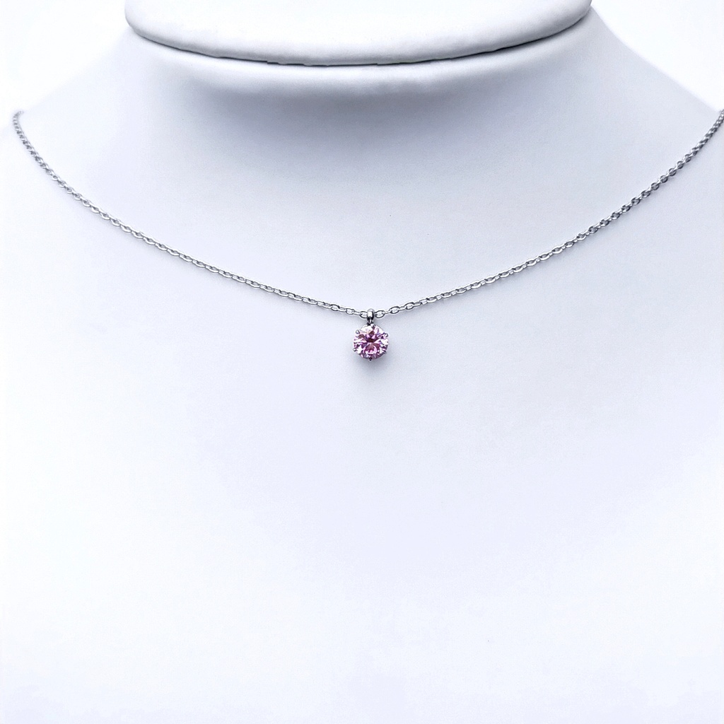 輝き抜群 対アレルギー サージカルステンレス ピンク モアサナイト