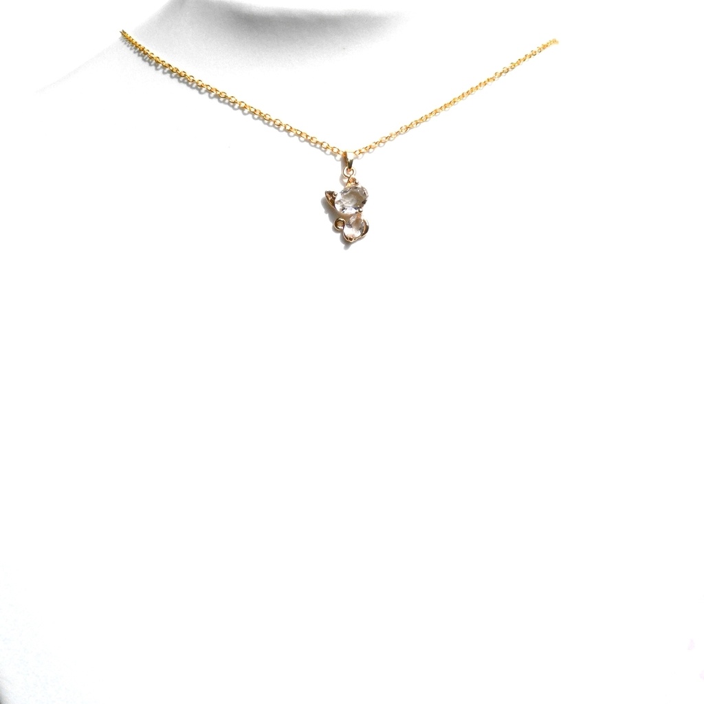 CZキュートにゃんネックレス#1