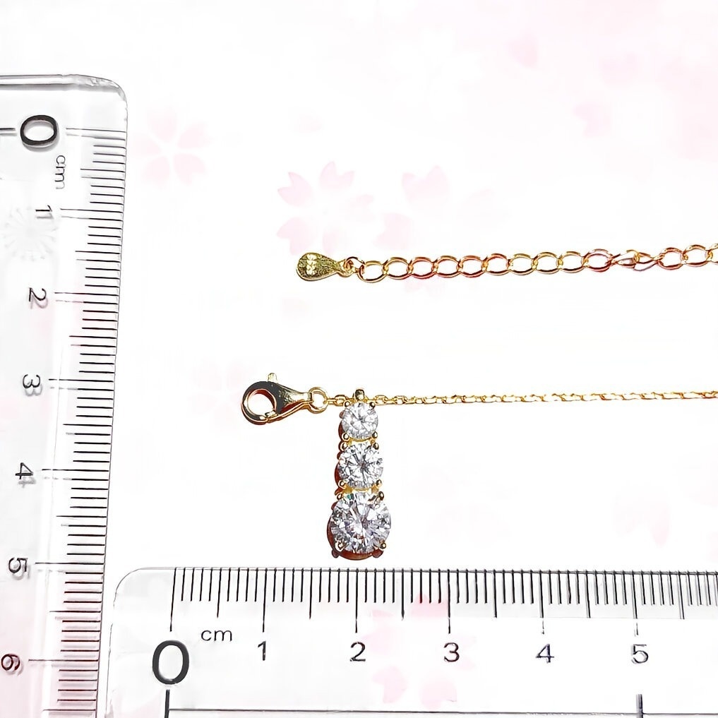 極上の輝き silver925 3連 モアサナイト ネックレス