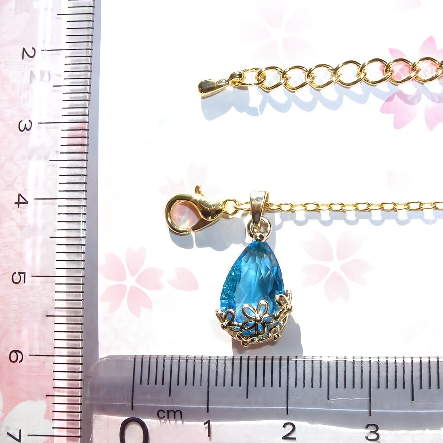 セルリアンCZ花雫ネックレス