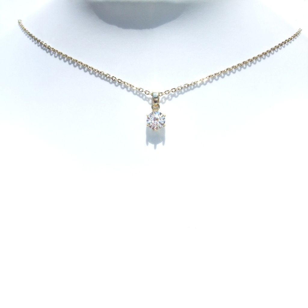 輝き抜群 サージカルステンレス 1ct モアサナイト 一粒ネックレス