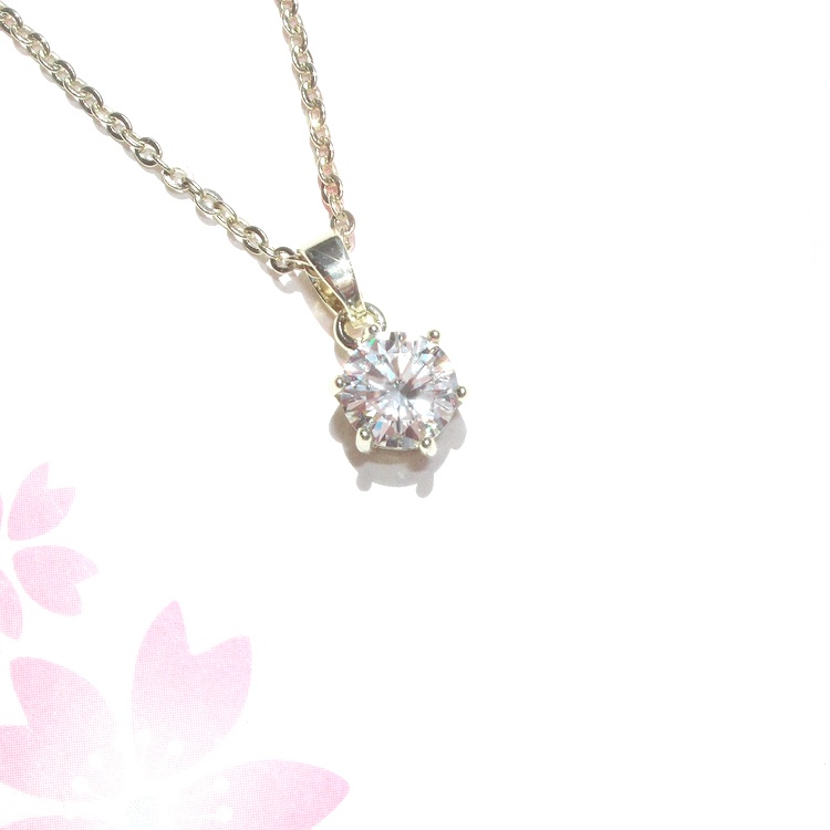 輝き抜群 サージカルステンレス 1ct モアサナイト 一粒ネックレス