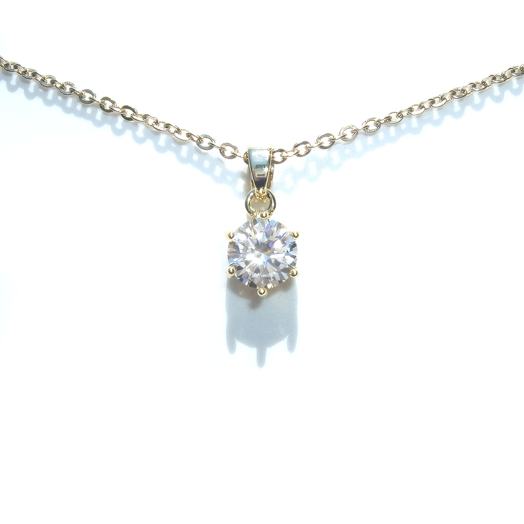 輝き抜群 サージカルステンレス 1ct モアサナイト 一粒ネックレス