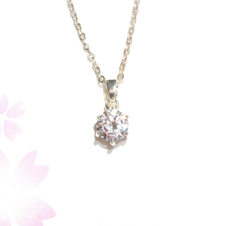輝き抜群 サージカルステンレス 1ct モアサナイト 一粒ネックレス