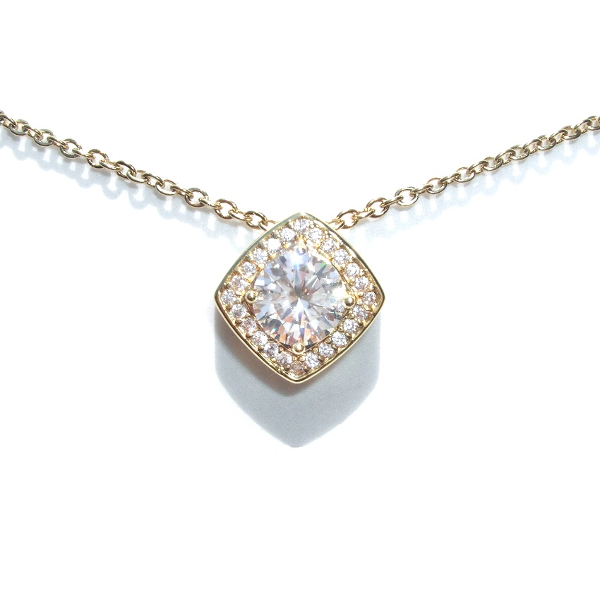 輝き抜群 サージカルステンレス 1ct モアサナイト デザイン ネックレス