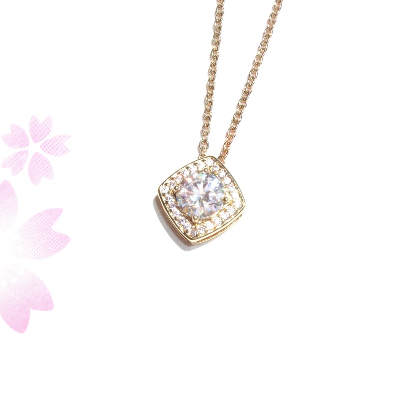 輝き抜群 サージカルステンレス 1ct モアサナイト デザイン ネックレス
