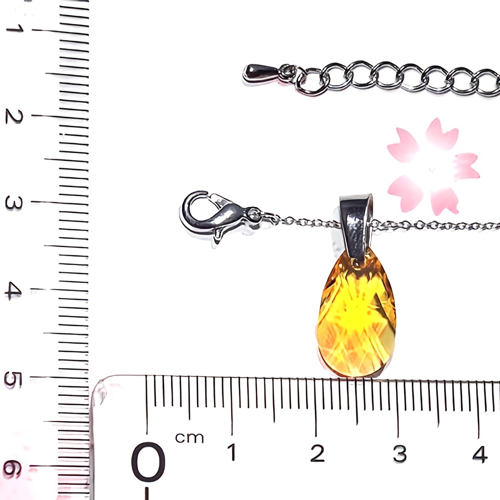 レア ティアドロップ ライトトパーズスワロフスキーネックレス