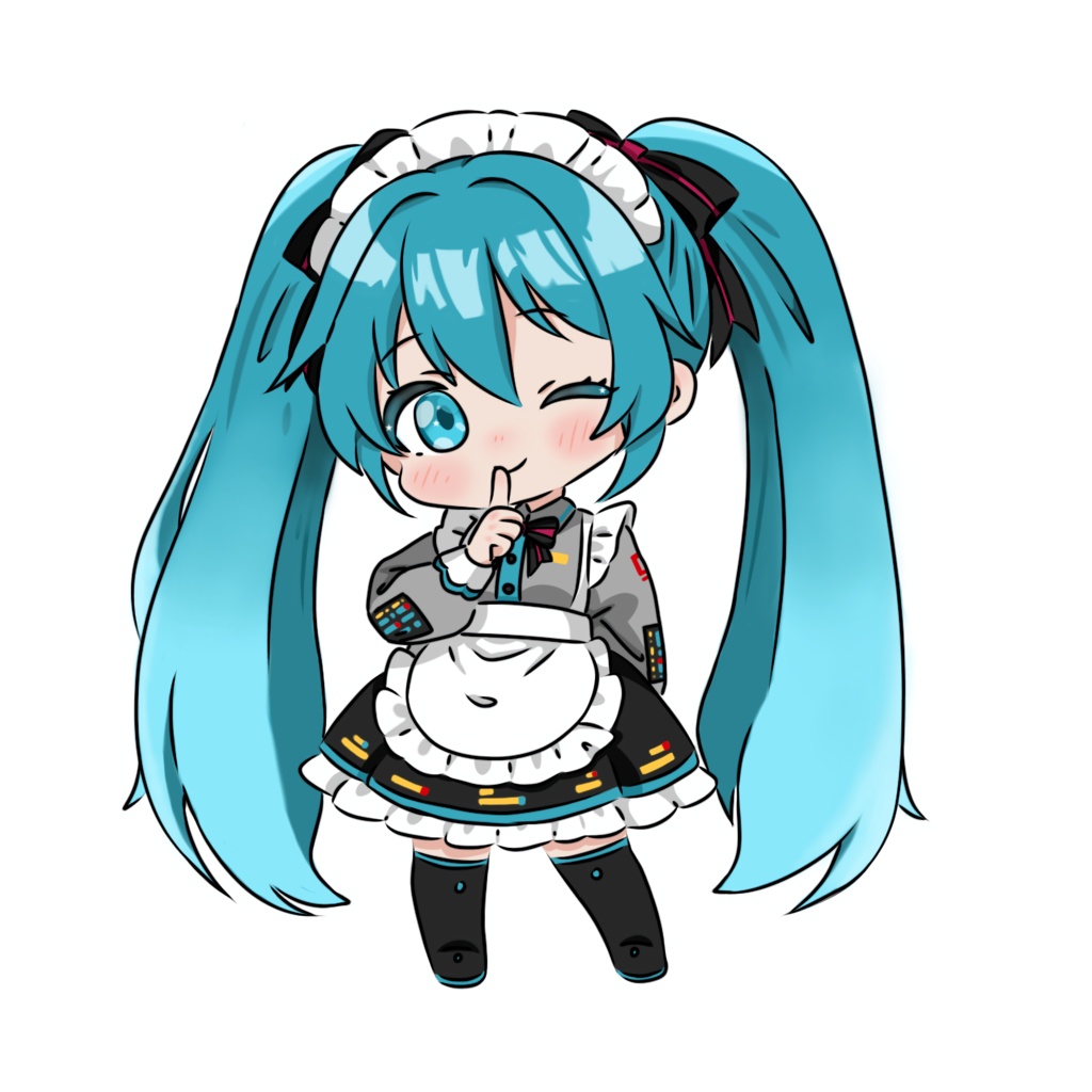 メイド姿のミク！🩵