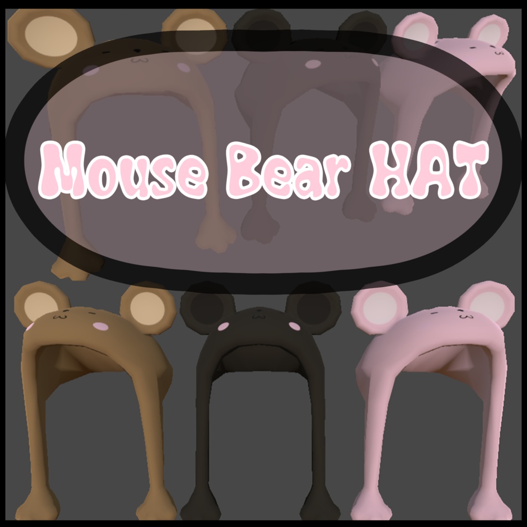 Mouse Bear Hats (Rigged)