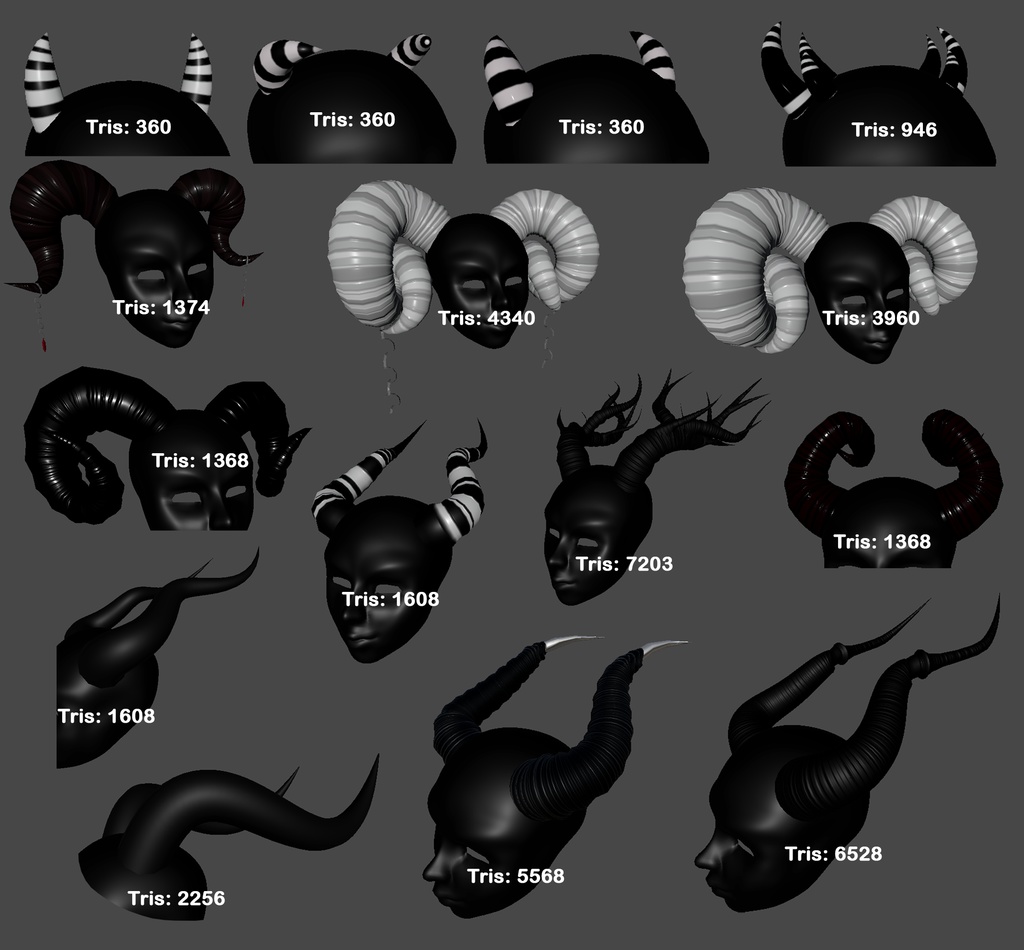 3D Horns Bundle (15 different horns)