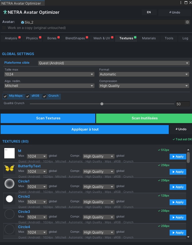 NETRA avatar optimizer