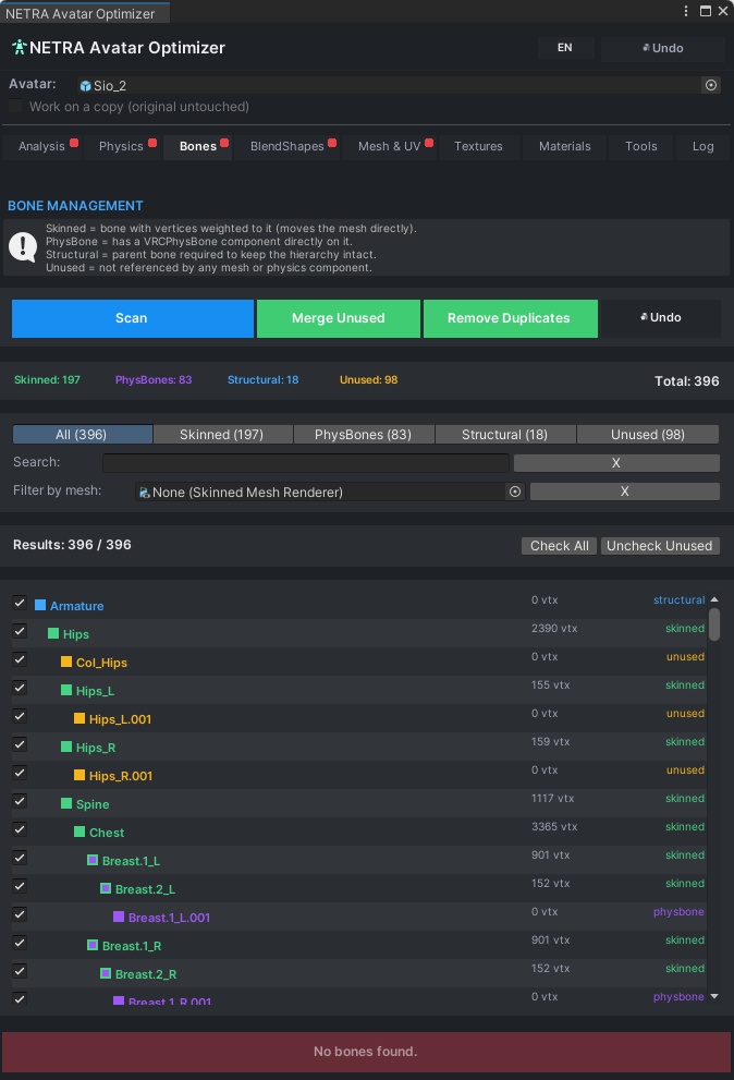 NETRA avatar optimizer