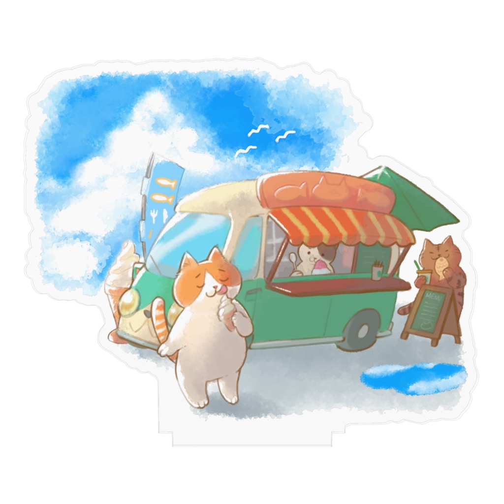 ねこのコーヒーワゴン アクリルフィギュア