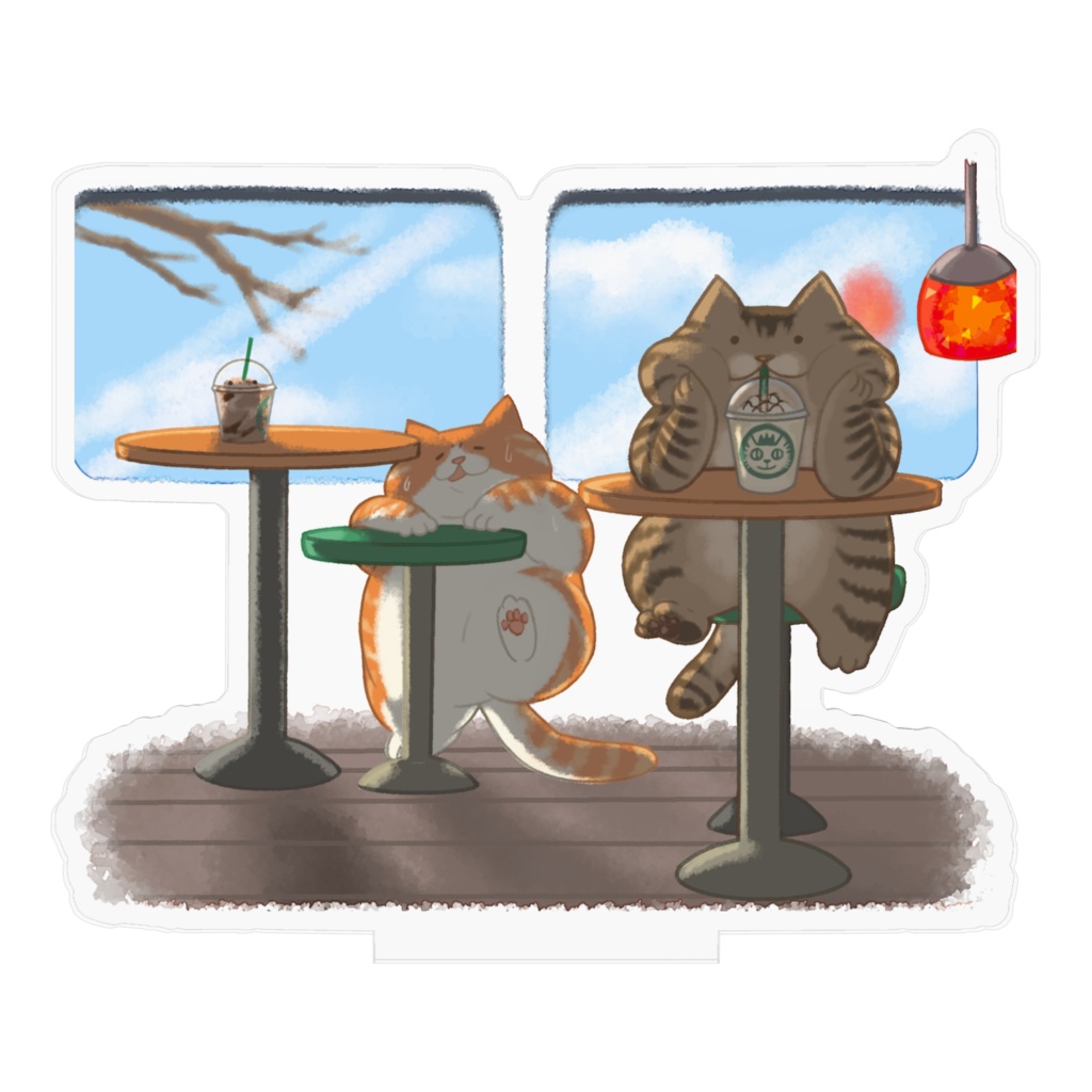 ねこカフェ アクリルフィギュア