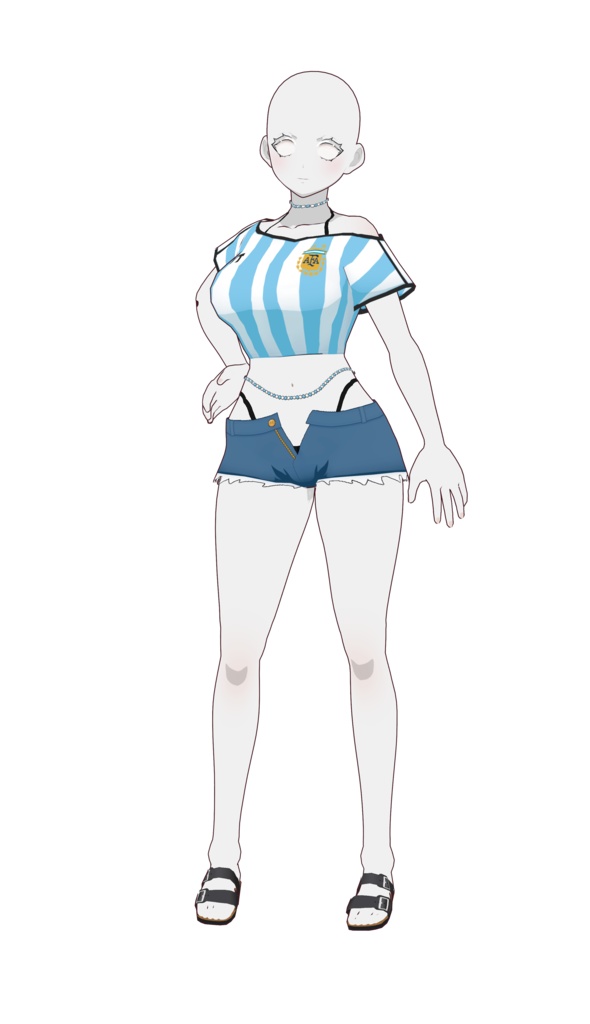 Sexy Soccer Jersey for Female VRoid (Based on Brazilian Miku)