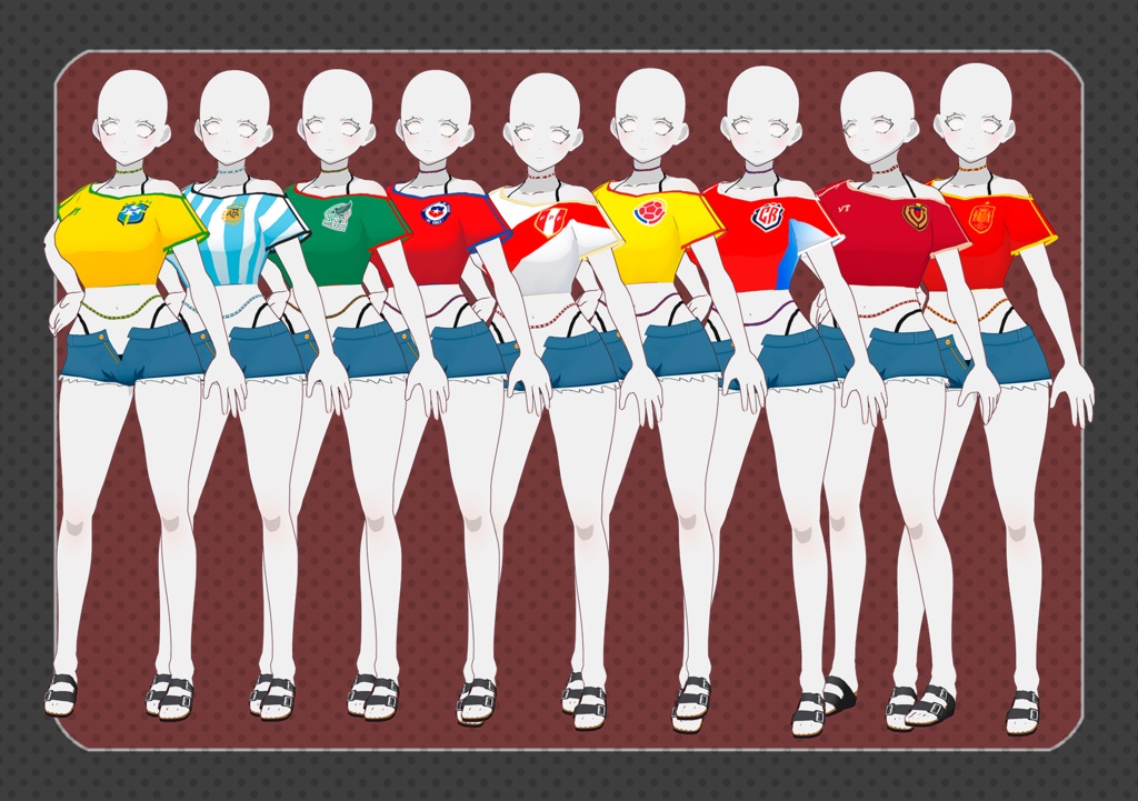 Sexy Soccer Jersey for Female VRoid (Based on Brazilian Miku)