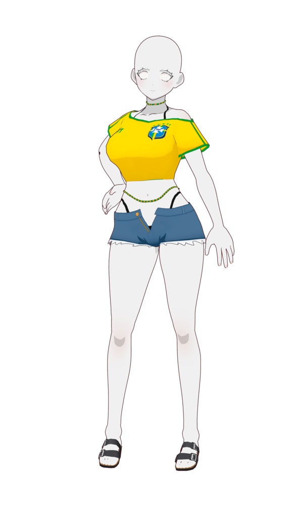 Sexy Soccer Jersey for Female VRoid (Based on Brazilian Miku)
