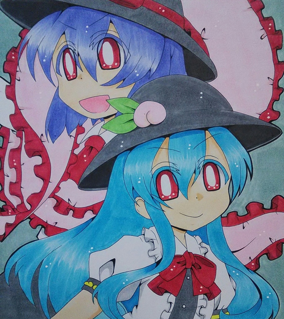 【東方】衣玖&天子【色紙】