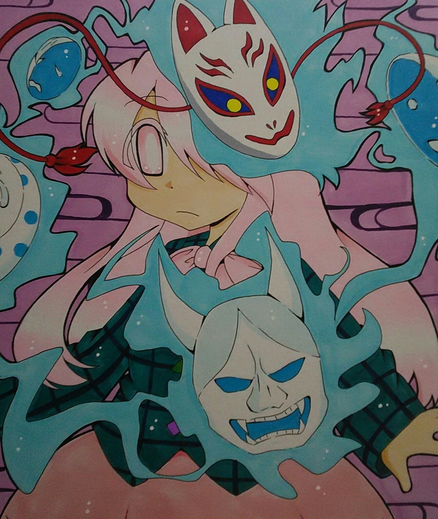 【東方】秦こころ【色紙】