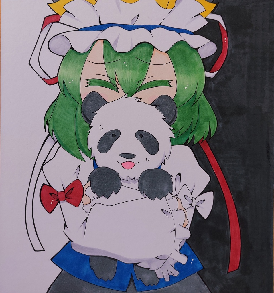 【東方】四季映姫・ヤマザナドゥ(とパンダ)【色紙】