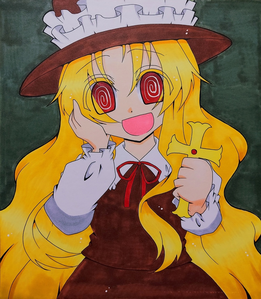 【東方】ジャケットのあの子(ジャケ子)【色紙】