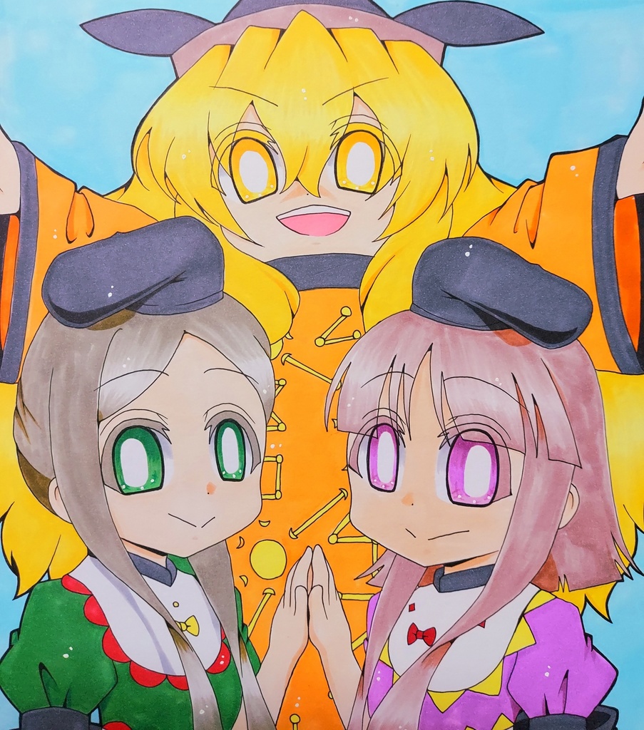 【東方】隠岐奈&舞&里乃【色紙】