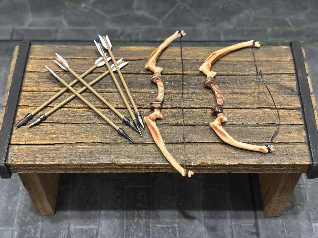 1/12サイズファンタジー物　骨の弓矢