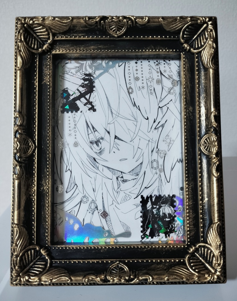 額装アナログ絵 黒金