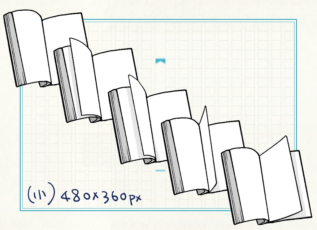 【APNG素材】本めくり