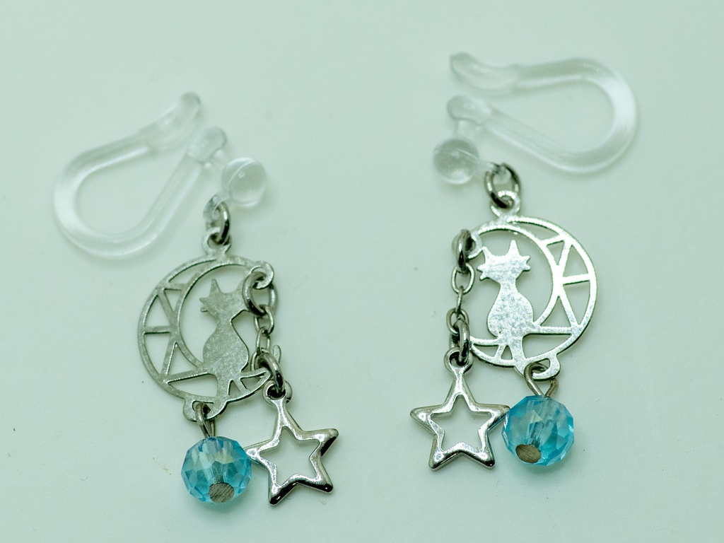 Stella Collection「Lune et Chaton」 月と子猫のピアス(Gold・Silver)