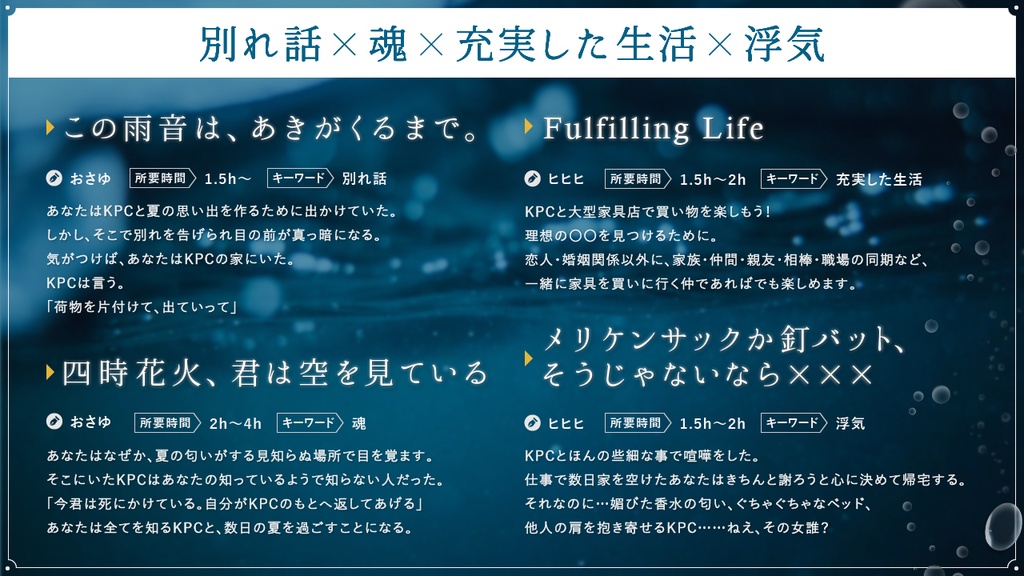 【CoCシナリオ集】無辜の海■