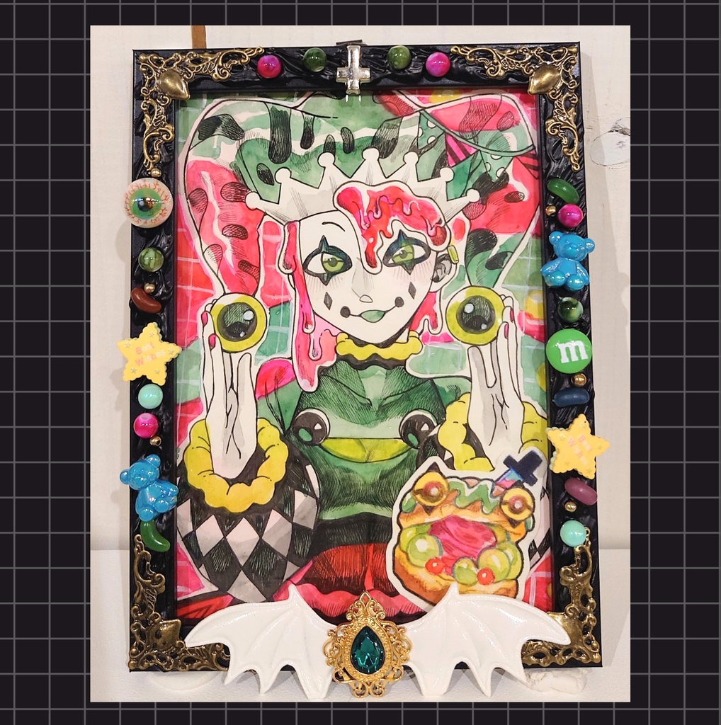 原画「ピエロフロッグ」【おかしなおばけ】