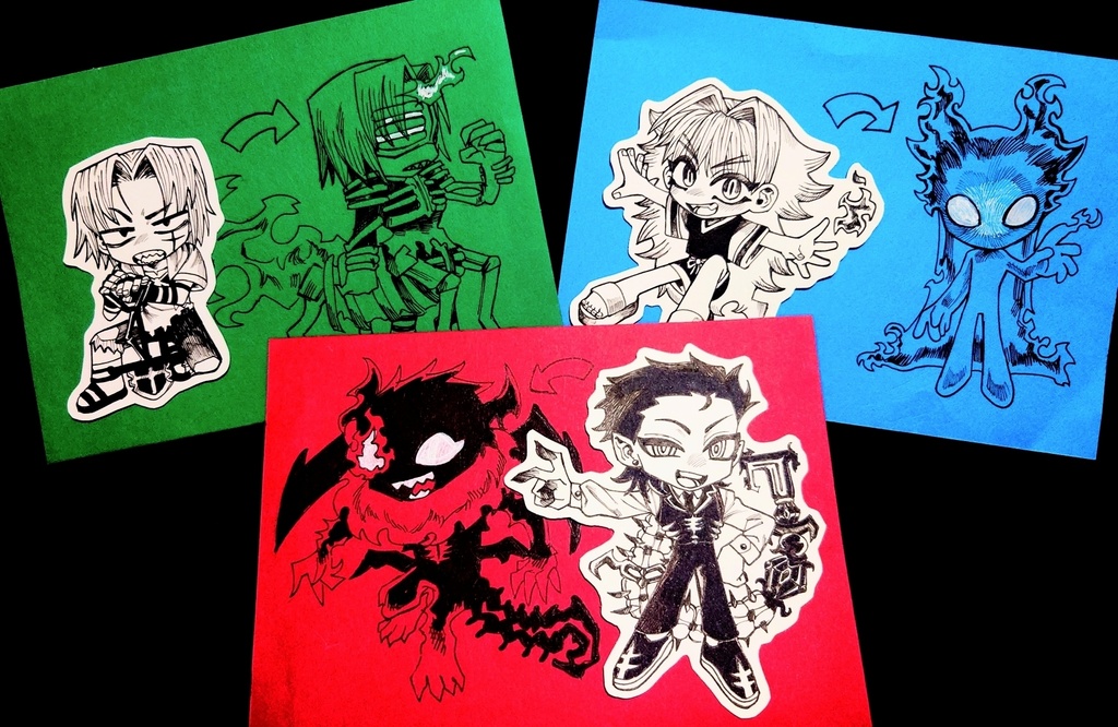 ミニドローイング作品３種