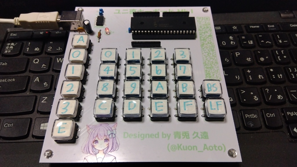 Unicode直接入力キーボードMKⅠ　電子工作キット