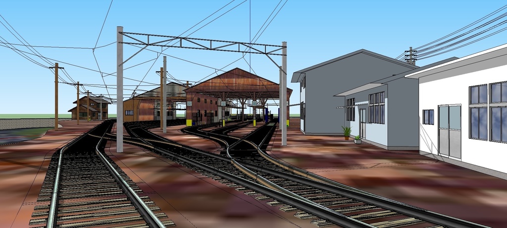 西鉄北九州線 到津車庫 sketchup