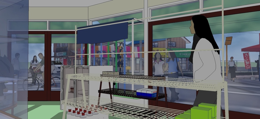 西鉄北九州線 陣の原電停 sketchup8