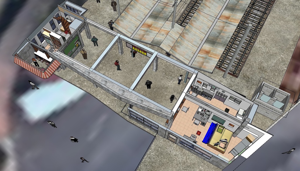 西鉄北九州線戸畑電停 若戸大橋 若戸渡船 sketchup8