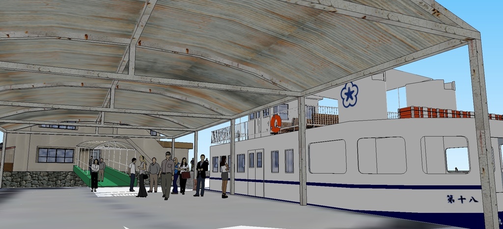 西鉄北九州線戸畑電停 若戸大橋 若戸渡船 sketchup8