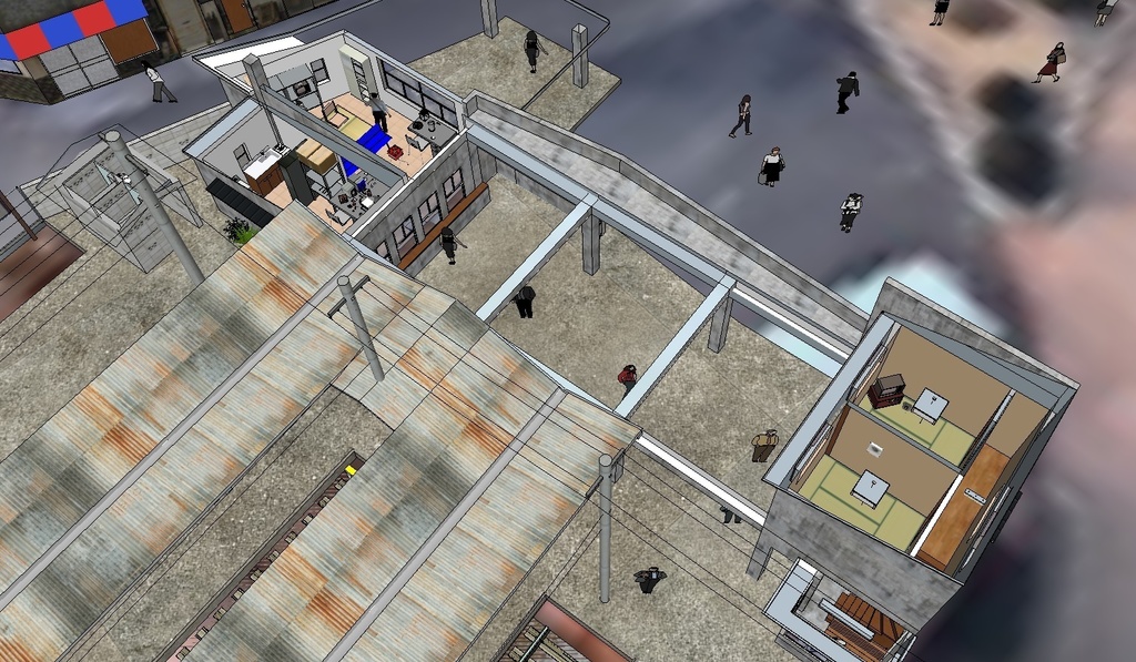 西鉄北九州線戸畑電停 若戸大橋 若戸渡船 sketchup8