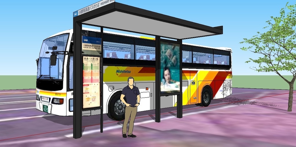 西鉄夜行バス 92MC はかた号 ムーンライト色 sketchup