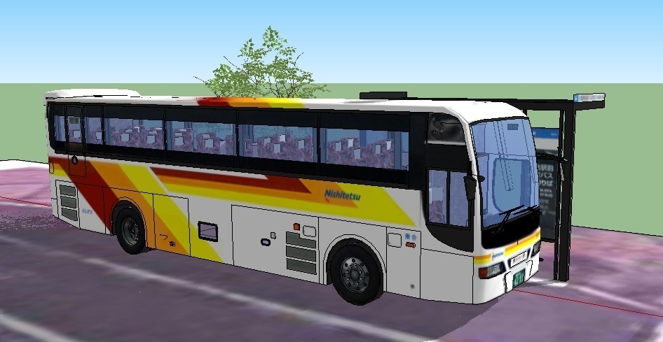西鉄夜行バス 92MC はかた号 ムーンライト色 sketchup