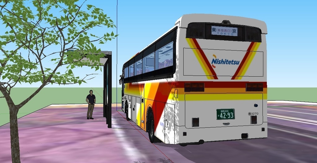 西鉄夜行バス 92MC はかた号 ムーンライト色 sketchup