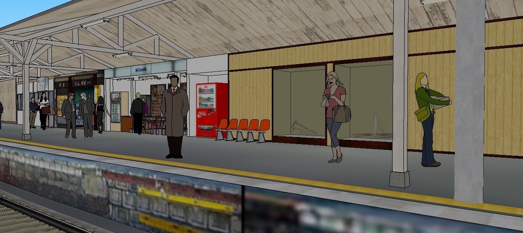 折尾駅周辺の風景 '70~'80年代 sketchup