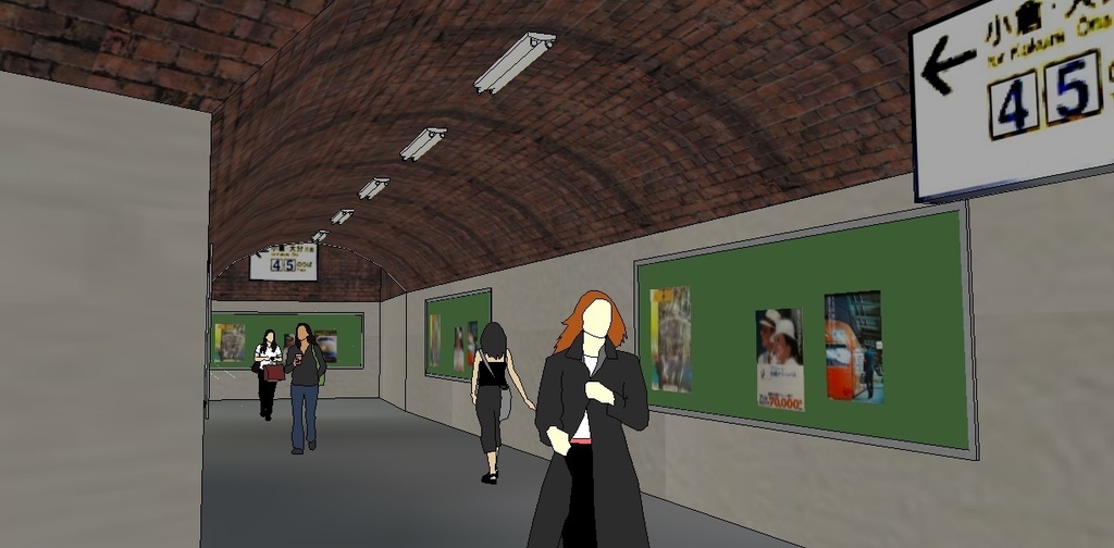 折尾駅周辺の風景 '70~'80年代 sketchup