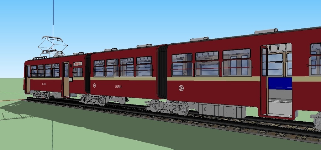 西鉄北九州線1000形3両連接車 Sketchup