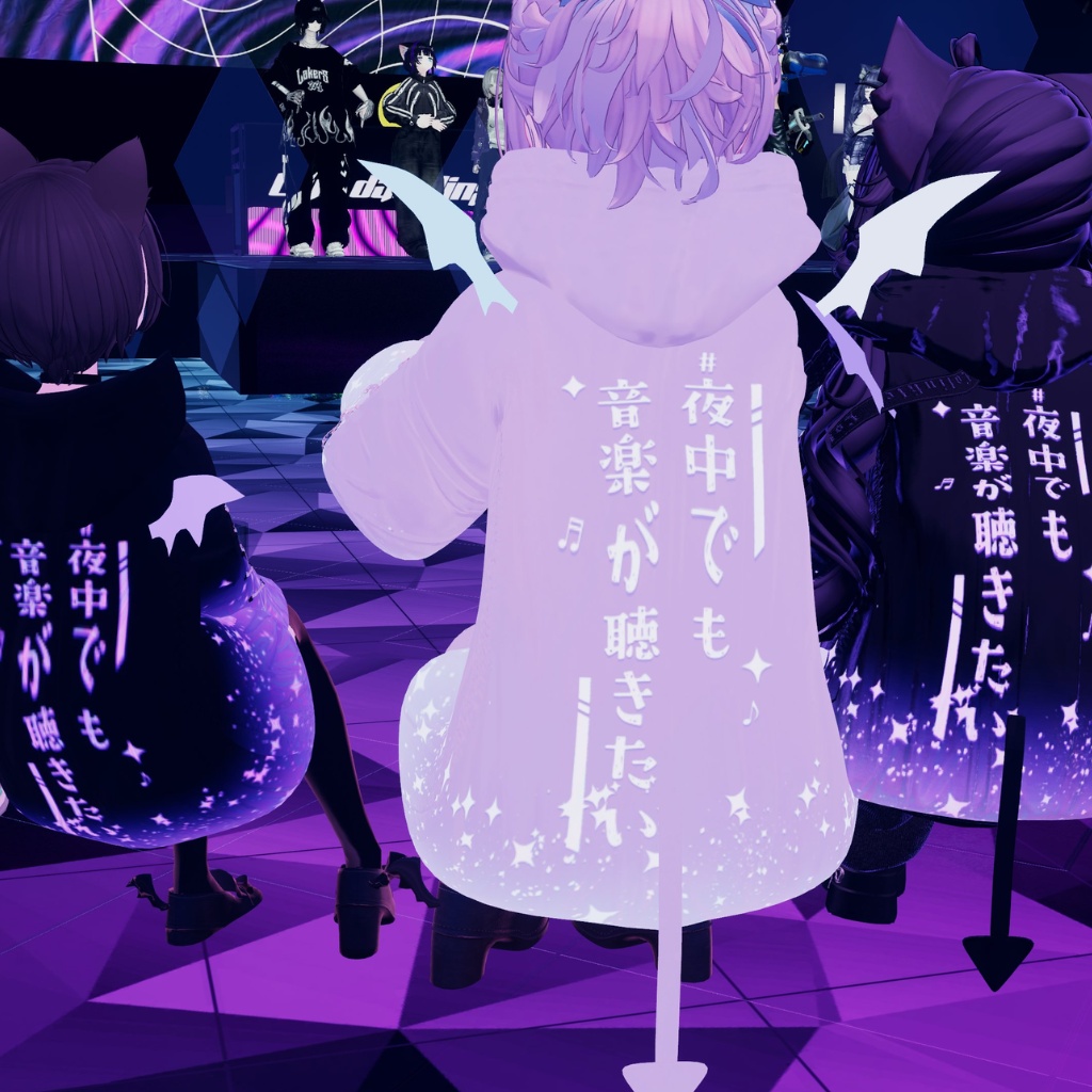 【夜中パーカー】#夜中でも音楽が聴きたい イベント専用衣装マテリアル🌙💫