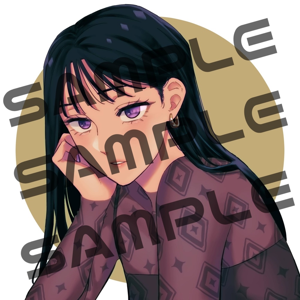 黒髪ロングの女の子アイコン